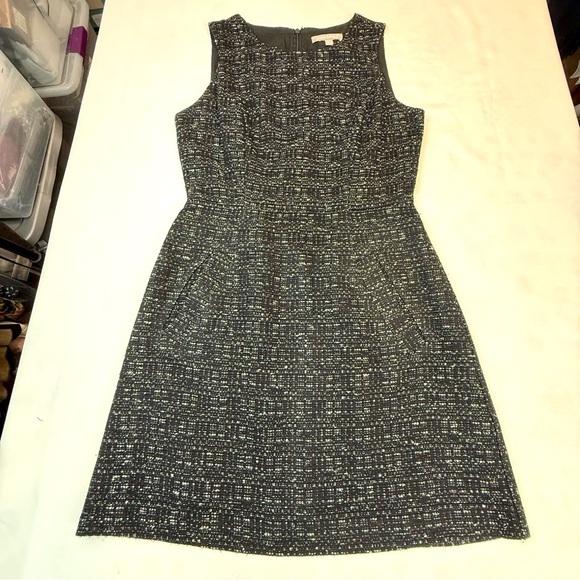 Banana Republic Black Boucle Tweed Fit & Flare Jumper - Picture 4 of 16